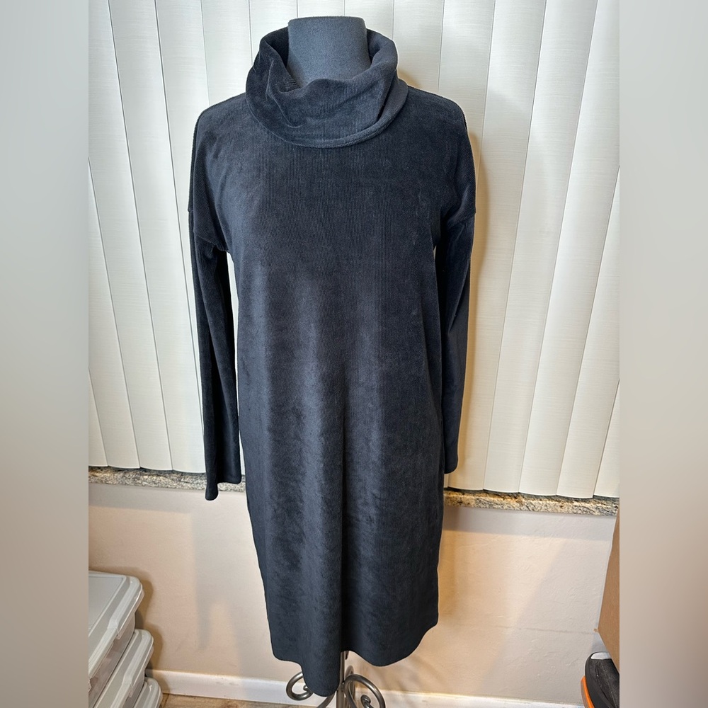 J.Jill Pure Jill black corduroy cowl neck sweater dress Size Small Tall